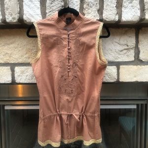 Embroidered blush tunic